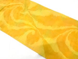 節紬　抽象模様織り出し　暈し　名古屋帯